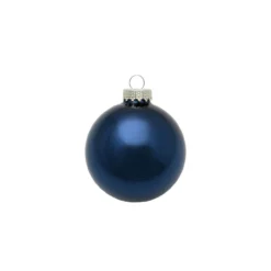 28ct Midnight Blue Shiny Glass Christmas Ball Ornaments 2" (50mm)