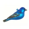 4.5" Indigo Bunting Bird Hand Blown Glass Hanging Figurine Ornament