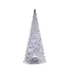 Set Of 2 Clear LED Lighted Christmas Decorative Pine Trees 12”