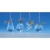 Set Of 8 Clear And Silver Fruits Christmas Hanging Ornaments 2"
