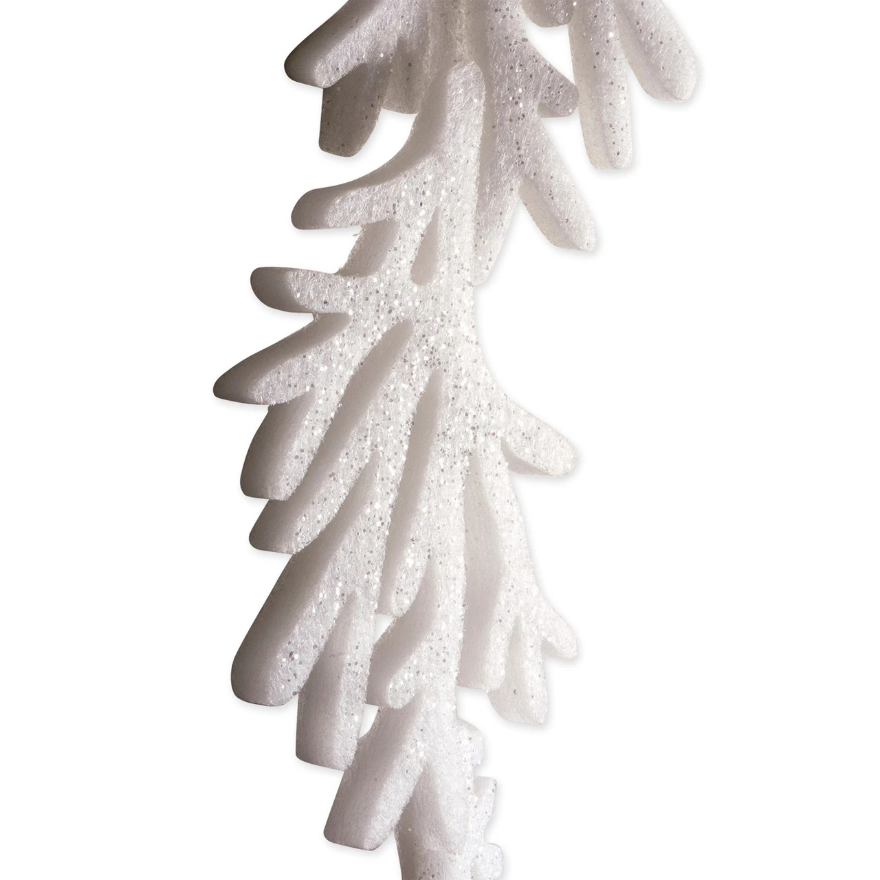 Set Of 2 White Hanging Foam Garland Leaves 51" 2 Set Of 2 White Hanging Foam Garland Leaves 51" - Image 2