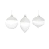 Set Of 6 Silver Colored Glittery Finish Christmas Ornaments 7"