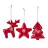 Set Of 12 Red And White Christmas Ornaments 6"
