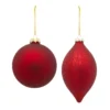 6ct Red Glass Christmas Ball And Onion Ornaments 6.25" (158mm)
