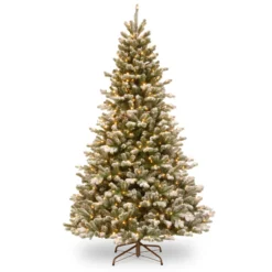 7.5’ Pre-Lit Snowy Sheffield Spruce Artificial Christmas Tree – Warm White LED Lights