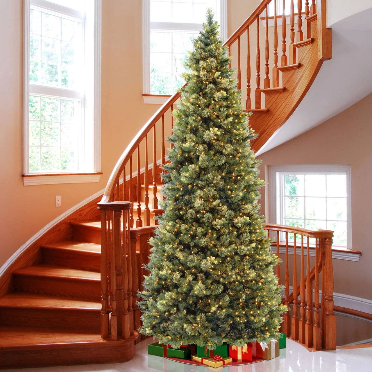 10 Ft. Carolina Pine Slim Tree With Clear Lights 2 10 Ft. Carolina Pine Slim Tree With Clear Lights - Image 2