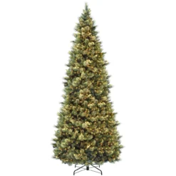 12 Ft. Carolina Pine Slim Tree With Clear Lights