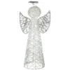 24" Pre-Lit White And Silver Angel Cone Christmas Tree