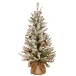 3' Pre-Lit Dunhill Fir Artificial Christmas Tree - Warm White LED Lights