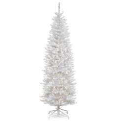 6.5’ Pre-Lit Kingswood White Fir Pencil Artificial Christmas Tree - Clear Lights