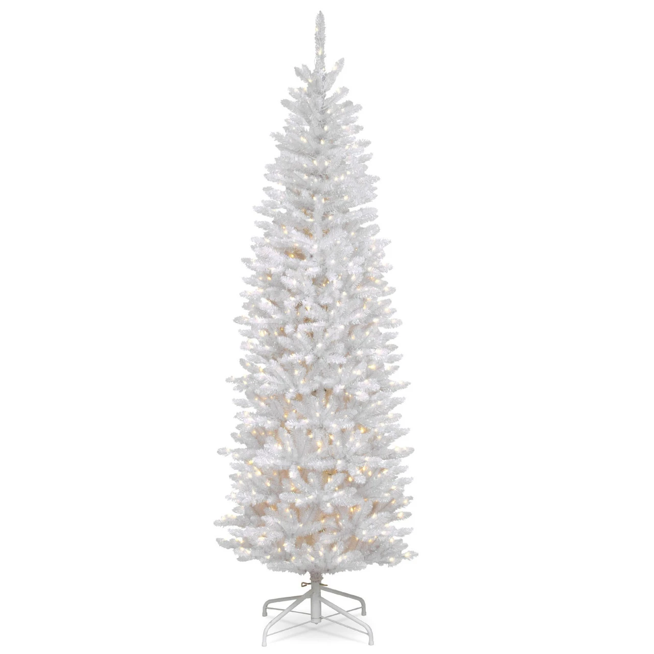 6.5’ Pre-Lit Kingswood White Fir Pencil Artificial Christmas Tree - Clear Lights 1 6.5’ Pre-Lit Kingswood White Fir Pencil Artificial Christmas Tree - Clear Lights