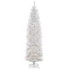7.5’ Pre-Lit Kingswood White Fir Pencil Artificial Christmas Tree - Clear Lights