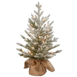 2.5' Pre-Lit Medium Snowy Cambridge Artificial Christmas Tree - Warm White LED Lights