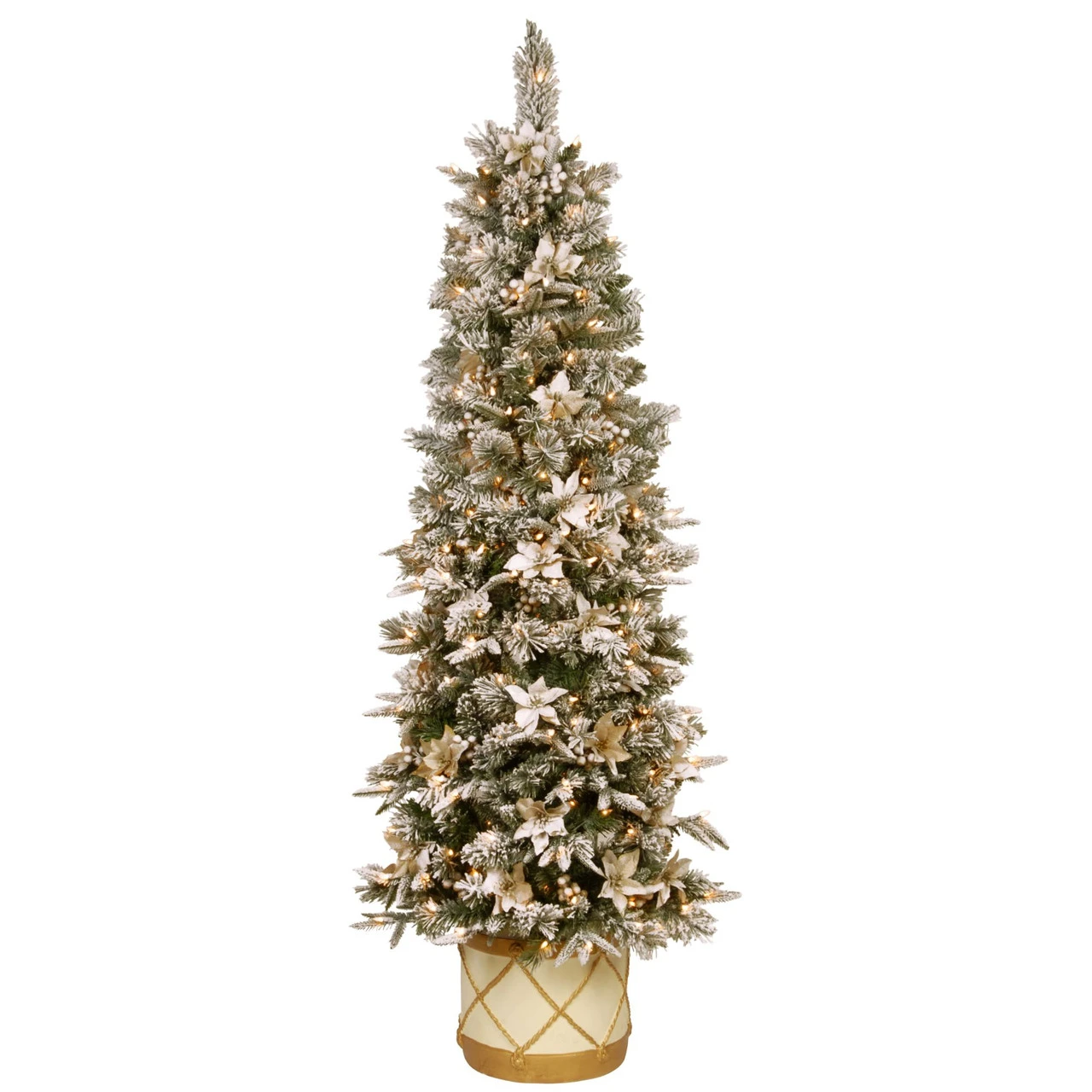 6' Pre-Lit Slim Frosted Colonial Artificial Half Wall Christmas Tree - Clear Lights 1 6' Pre-Lit Slim Frosted Colonial Artificial Half Wall Christmas Tree - Clear Lights