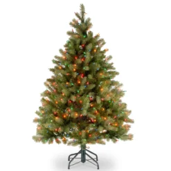 4.5’ Pre-Lit Downswept Douglas Fir Artificial Christmas Tree - Multi-Color Lights