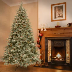 7.5' Frosted Arctic Spruce Artificial Christmas Tree - Clear Lights -Christmas Trees Shop dnat pefa1 307 75 4 31318.1667536577