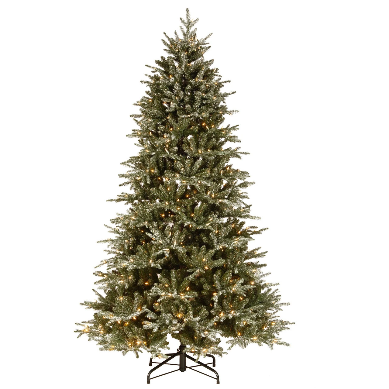 7.5' Pre-Lit Medium Frosted Artificial Christmas Tree - Clear Lights 1 7.5' Pre-Lit Medium Frosted Artificial Christmas Tree - Clear Lights