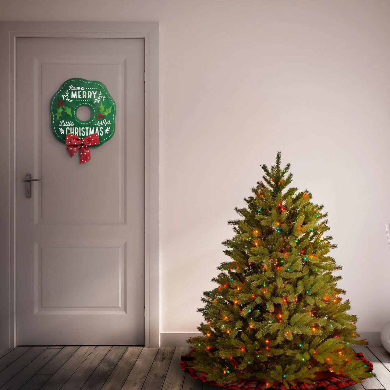 4.5’ Pre-Lit Jersey Fraser Fir Artificial Christmas Tree - Multi-Color Lights 2 4.5’ Pre-Lit Jersey Fraser Fir Artificial Christmas Tree - Multi-Color Lights - Image 2