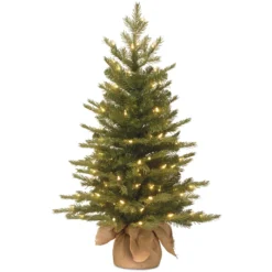 3' Pre-Lit Potted Nordic Spruce Medium Artificial Christmas Tree - Clear Lights