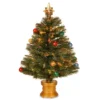 32" Pre-Lit Medium Fiber-Optic Artificial Ornamented Christmas Fireworks Tree - LED Lights