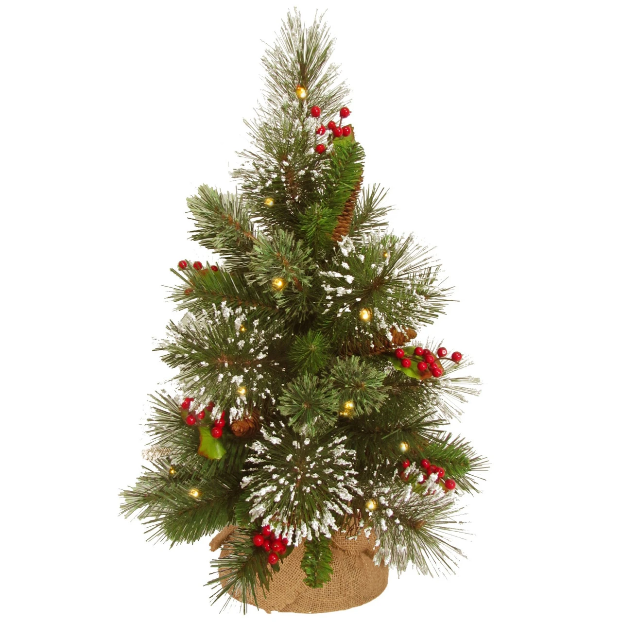 18" Pre-Lit Medium Wintry Pine Artificial Christmas Tree - Warm White Lights 1 18" Pre-Lit Medium Wintry Pine Artificial Christmas Tree - Warm White Lights