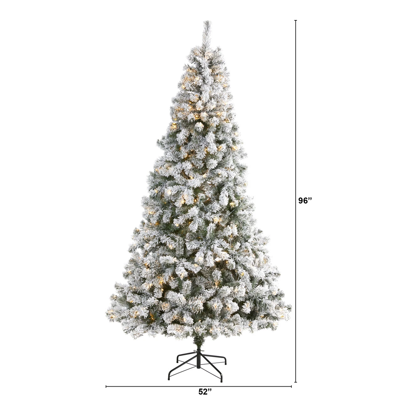 8’ Pre-Lit Flocked Fir Artificial Christmas Tree, Clear LED Lights 2 8’ Pre-Lit Flocked Fir Artificial Christmas Tree, Clear LED Lights - Image 2