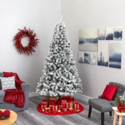 8’ Pre-Lit Flocked Fir Artificial Christmas Tree, Clear LED Lights 13 8’ Pre-Lit Flocked Fir Artificial Christmas Tree, Clear LED Lights -Christmas Trees Shop dnnl20t1742 7 32092.1677754357