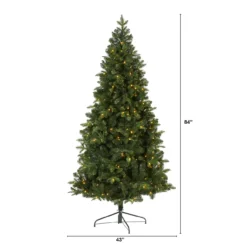 7’ Pre-Lit Grand Teton Artificial Half Wall Christmas Tree, Clear LED Lights -Christmas Trees Shop dnnl20t2001 4 49718.1680198124