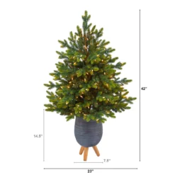 3.5’ Pre-Lit Potted North Carolina Fir Artificial Christmas Tree, Clear Lights -Christmas Trees Shop dnnl20t2325 3 02332.1680571145