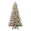 6.5’ Pre-Lit Virginia Pine Flocked Puleo International Artificial Christmas Tree - Clear Lights