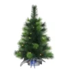 2' Pre-LitTable Top Artificial Christmas Tree In Silver Sac, Warm White Lights