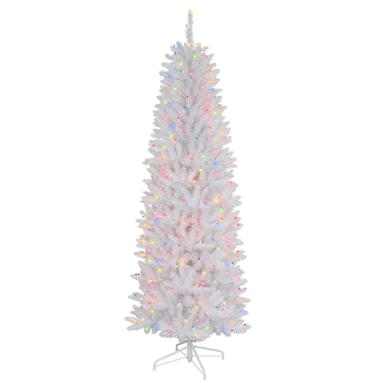 4.5' Pre-Lit Slim Fraser Fir Artificial Christmas Tree, Multicolor Lights 1 4.5' Pre-Lit Slim Fraser Fir Artificial Christmas Tree, Multicolor Lights