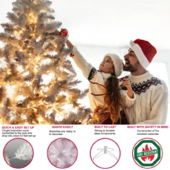 4.5' Pre-Lit Slim Fraser Fir Artificial Christmas Tree, Multicolor Lights 5 4.5' Pre-Lit Slim Fraser Fir Artificial Christmas Tree, Multicolor Lights -Christmas Trees Shop dpul ffptw 45m15 3 09798.1668756773