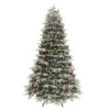 6.5' Pre-lit Flocked Halifax Fir Artificial Christmas Tree, Clear Lights