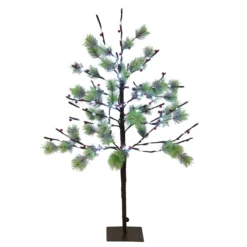 3ft Pre-Lit Pencil Fir Artificial Christmas Tree - Twinkling Warm White LED Lights