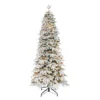 7.5' Pre-Lit Flocked Slim Spruce Artificial Christmas Tree With Clear Incandescent Lights