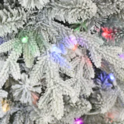 7.5' Pre-lit Flocked Northern Fir Medium Artificial Christmas Tree, Color Select LED Lights -Christmas Trees Shop dpul nnfsl 75f5ld4 3 12949.1688428877