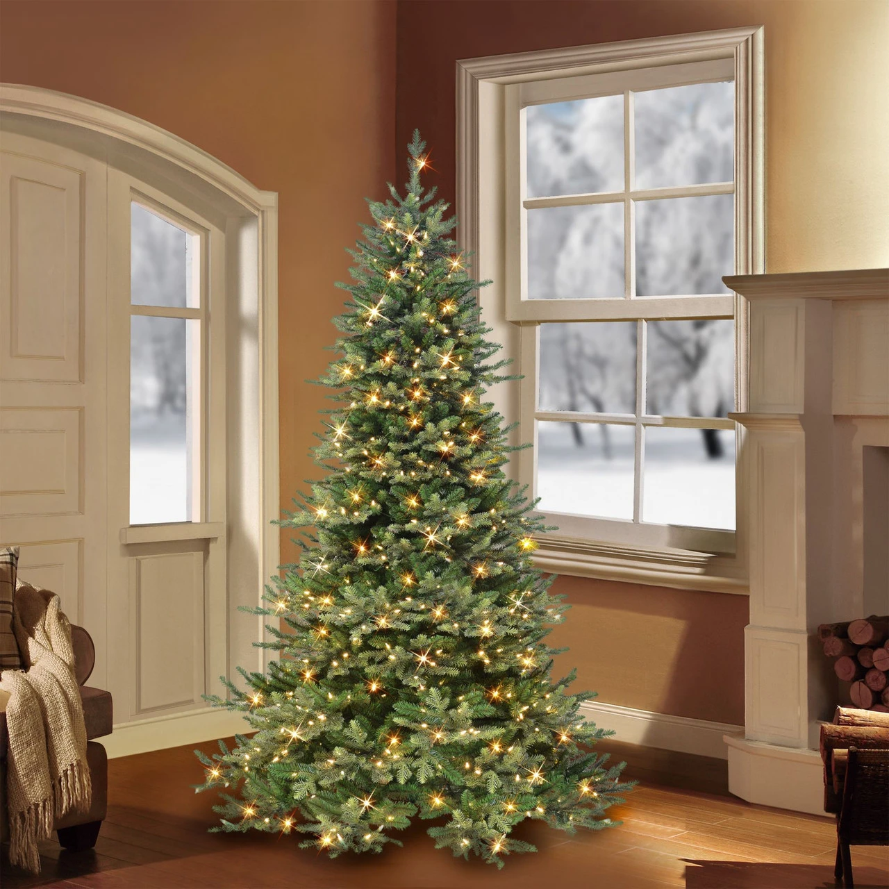 6.5' Pre-lit Royal Majestic Douglas Fir Downswept Artificial Christmas Tree, Clear Lights 2 6.5' Pre-lit Royal Majestic Douglas Fir Downswept Artificial Christmas Tree, Clear Lights - Image 2
