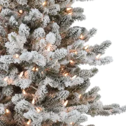 6.5' Pre-lit Flocked Royal Majestic Douglas Fir Downswept Artificial Christmas Tree, Clear Lights -Christmas Trees Shop dpul rmddf 65qc5 3 66913.1688153963