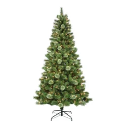 7.5' Pre-Lit Medium Western Pine Artificial Christmas Tree, Clear Lights