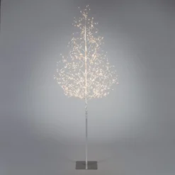 6' Pre-lit Medium Matte Artificial Christmas Tree - Warm White LED Lights