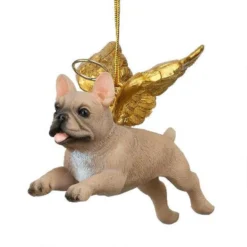 4" Flying French Bulldog Hand Painted Holiday Ornament
