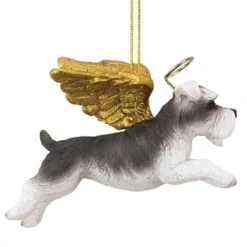 4" Flying Mini Schnauzer Hand Painted Holiday Ornament -Christmas Trees Shop dtosc20jh170719 3 23849.1667475174