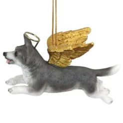 4" Flying Siberian Husky Dog Hand Painted Holiday Ornament -Christmas Trees Shop dtosc20jh170720 3 76750.1667615108