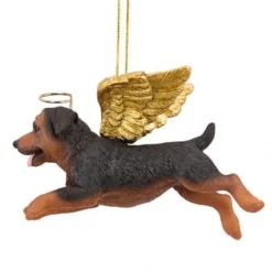 4" Flying Rottweiler Puppy Dog Hand Painted Holiday Ornament -Christmas Trees Shop dtosc20jh170727 5 60348.1667615118