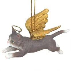 4" Flying Gray Cat Hand Painted Holiday Ornament -Christmas Trees Shop dtosc20jh170740 5 08639.1667615229