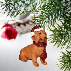 3.5" Sitting Dog Hand Painted Holiday Ornament -Christmas Trees Shop dtosc jh576308 3 34522.1667614951
