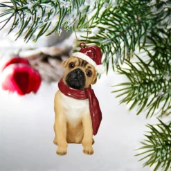 3.5" Beige Pug Dog Christmas Ornament -Christmas Trees Shop dtosc jh576315 3 90422.1667614693