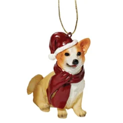 3.5" Sitting Welsh Corgi Dog Hand Painted Holiday Ornament