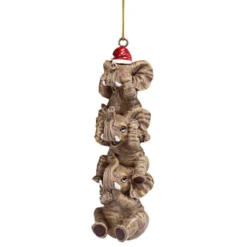 5" Brown And Red Elephant Hanging Christmas Ornament -Christmas Trees Shop dtosc qs94879 3 91429.1667575219